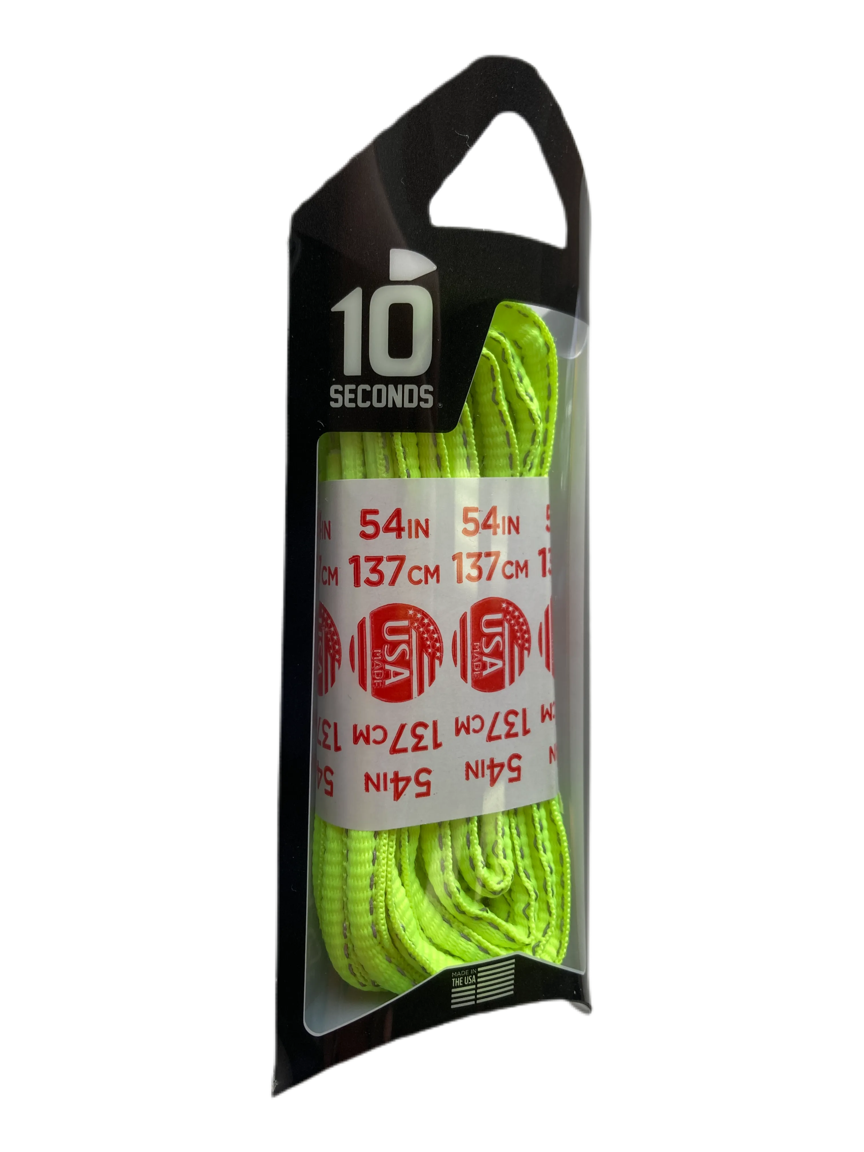 10 Seconds ® Reflexall ® Athletic Oval Laces |  Neon Yellow Reflective