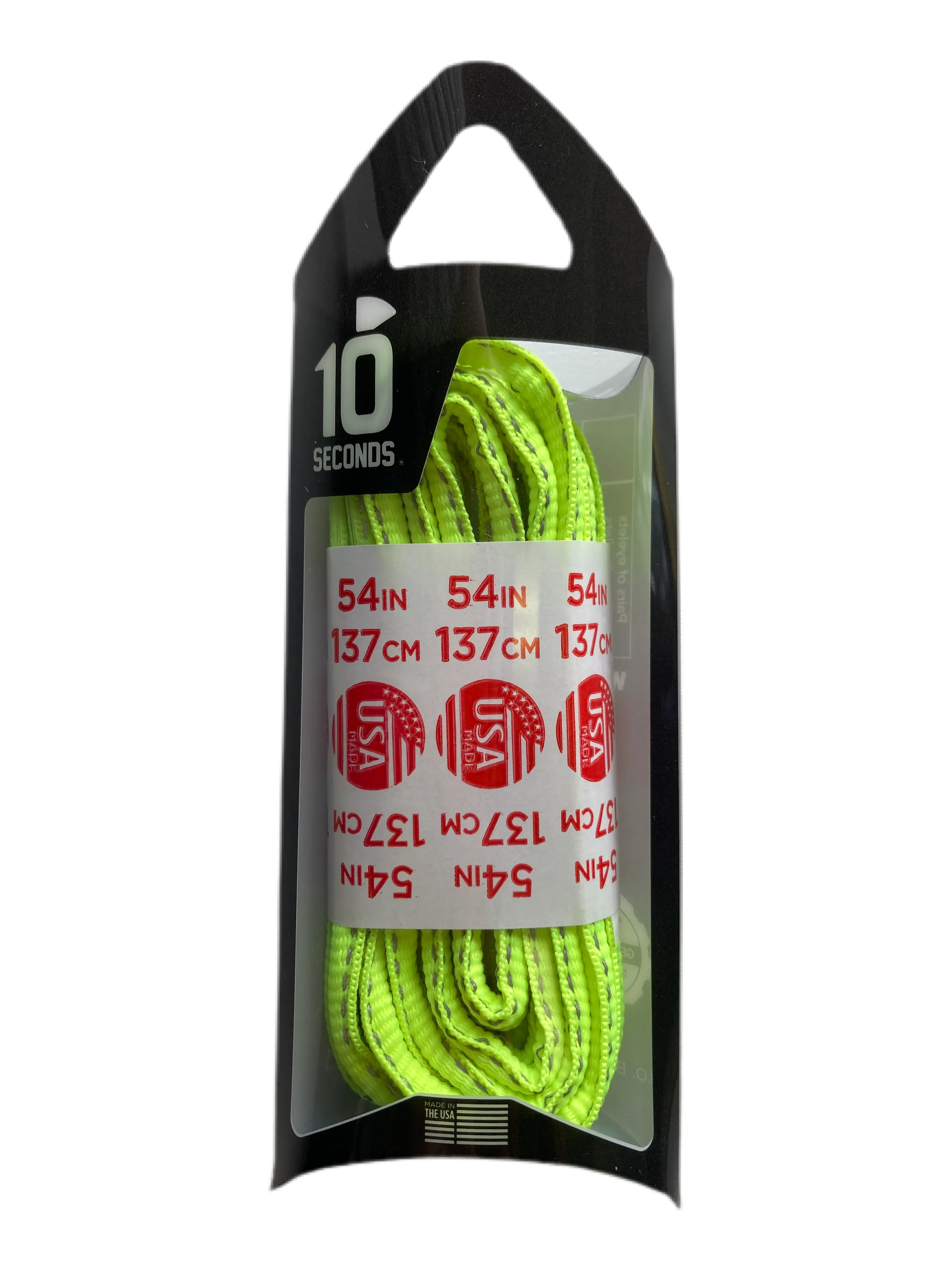 10 Seconds ® Reflexall ® Athletic Oval Laces |  Neon Yellow Reflective