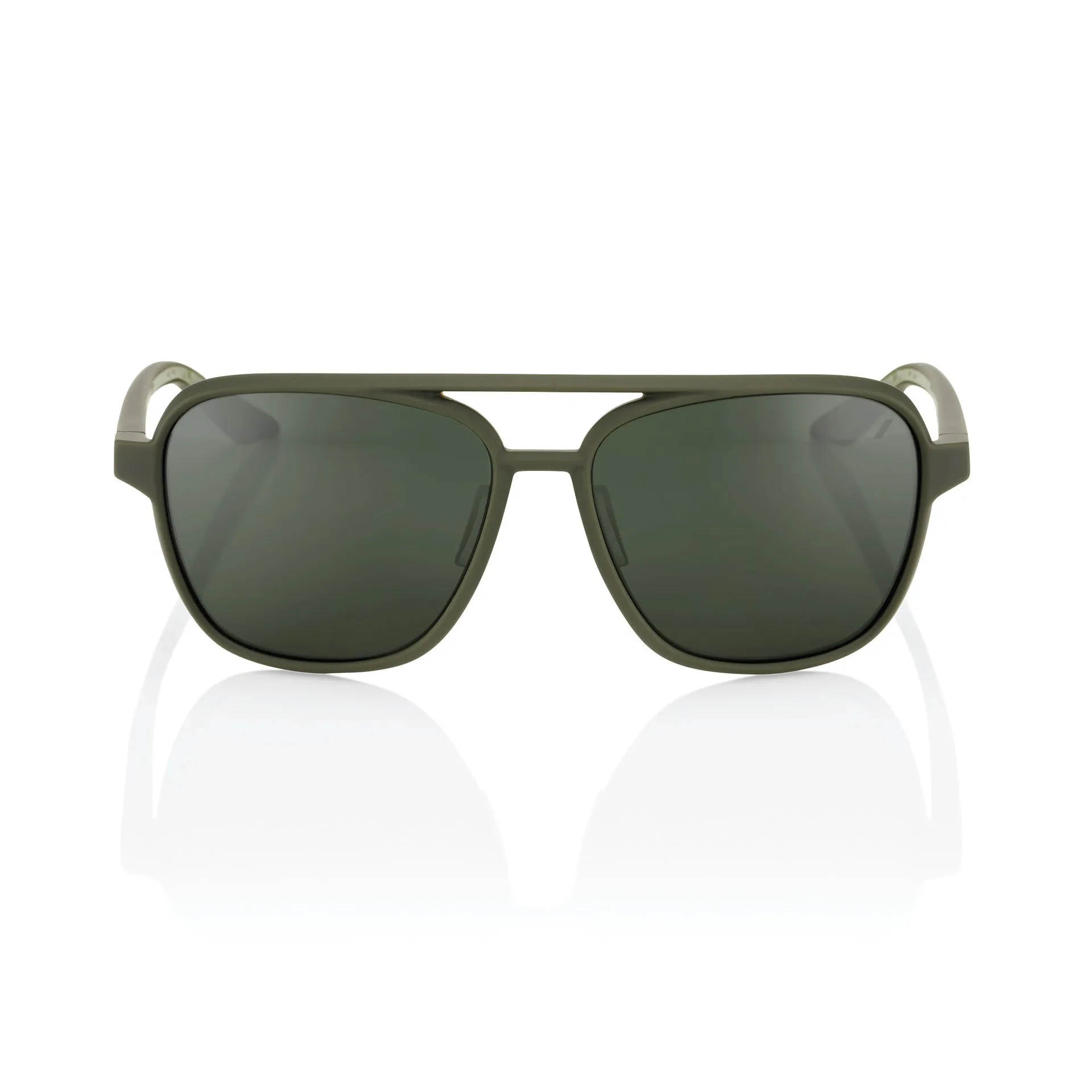 100% KAISA Sunglasses - Soft Tact Army Green - Grey Green