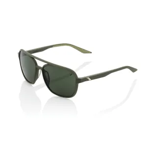 100% KAISA Sunglasses - Soft Tact Army Green - Grey Green