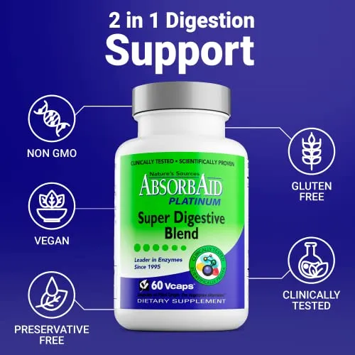 AbsorbAid Platinum Super Digestive Enzyme Support 60 vCaps