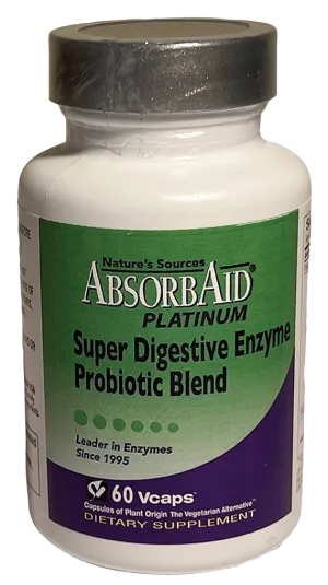 AbsorbAid Platinum Super Digestive Enzyme Support 60 vCaps