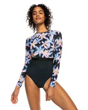 Active Long Sleeve Swimsuit in Anthracite Kiss