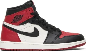 Air Jordan 1 Retro High OG Bred Toe Sneakers, Red