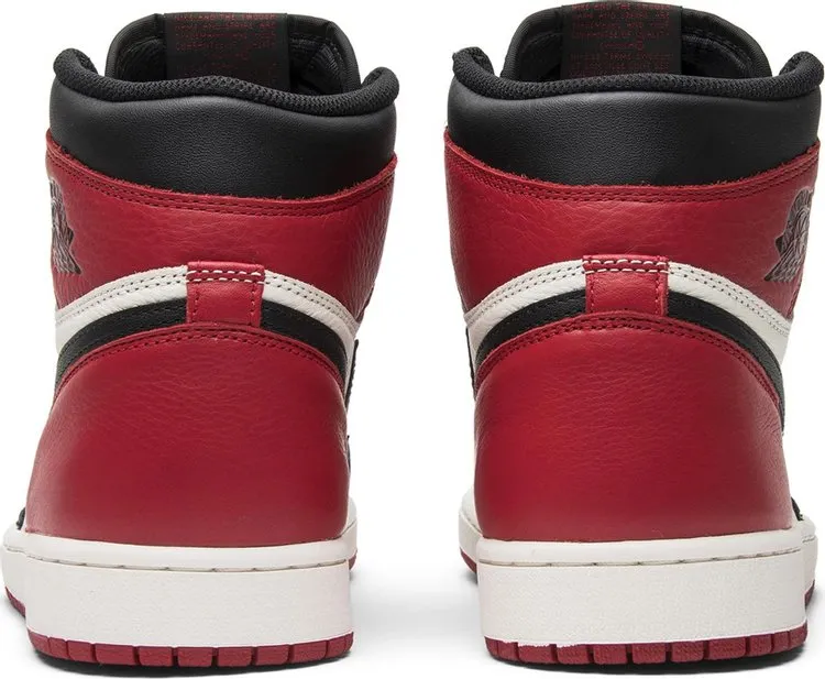 Air Jordan 1 Retro High OG Bred Toe Sneakers, Red