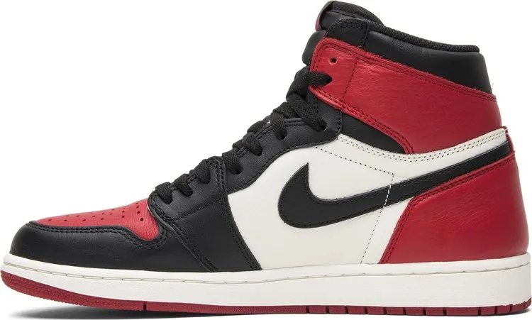 Air Jordan 1 Retro High OG Bred Toe Sneakers, Red