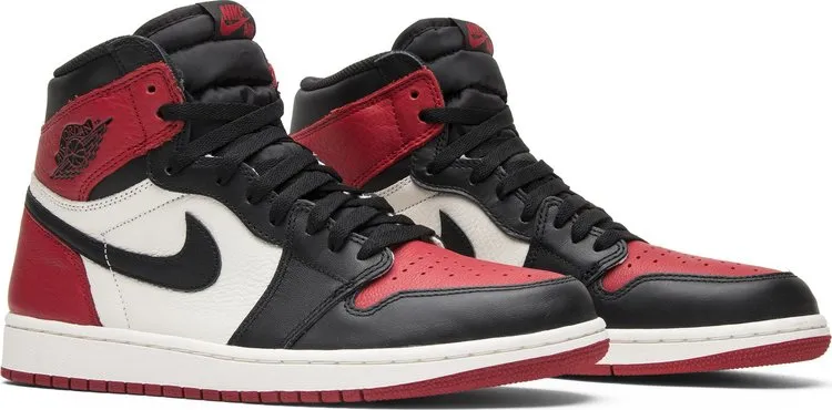 Air Jordan 1 Retro High OG Bred Toe Sneakers, Red