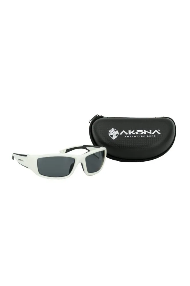 Akona Rhodes Polarized Sunglass White w Case