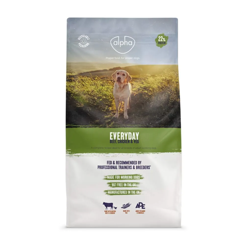 Alpha Adult Everyday Beef, Chicken & Veg Working Dog Food 10kg