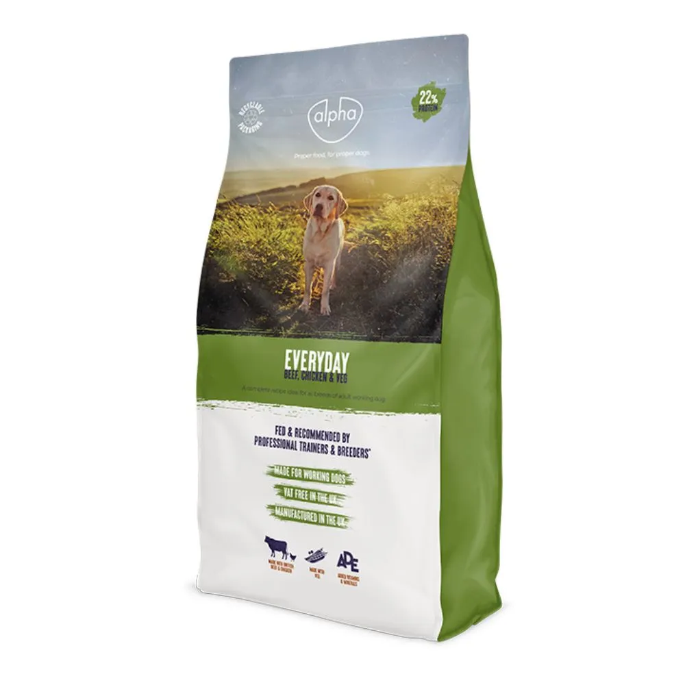 Alpha Adult Everyday Beef, Chicken & Veg Working Dog Food 10kg