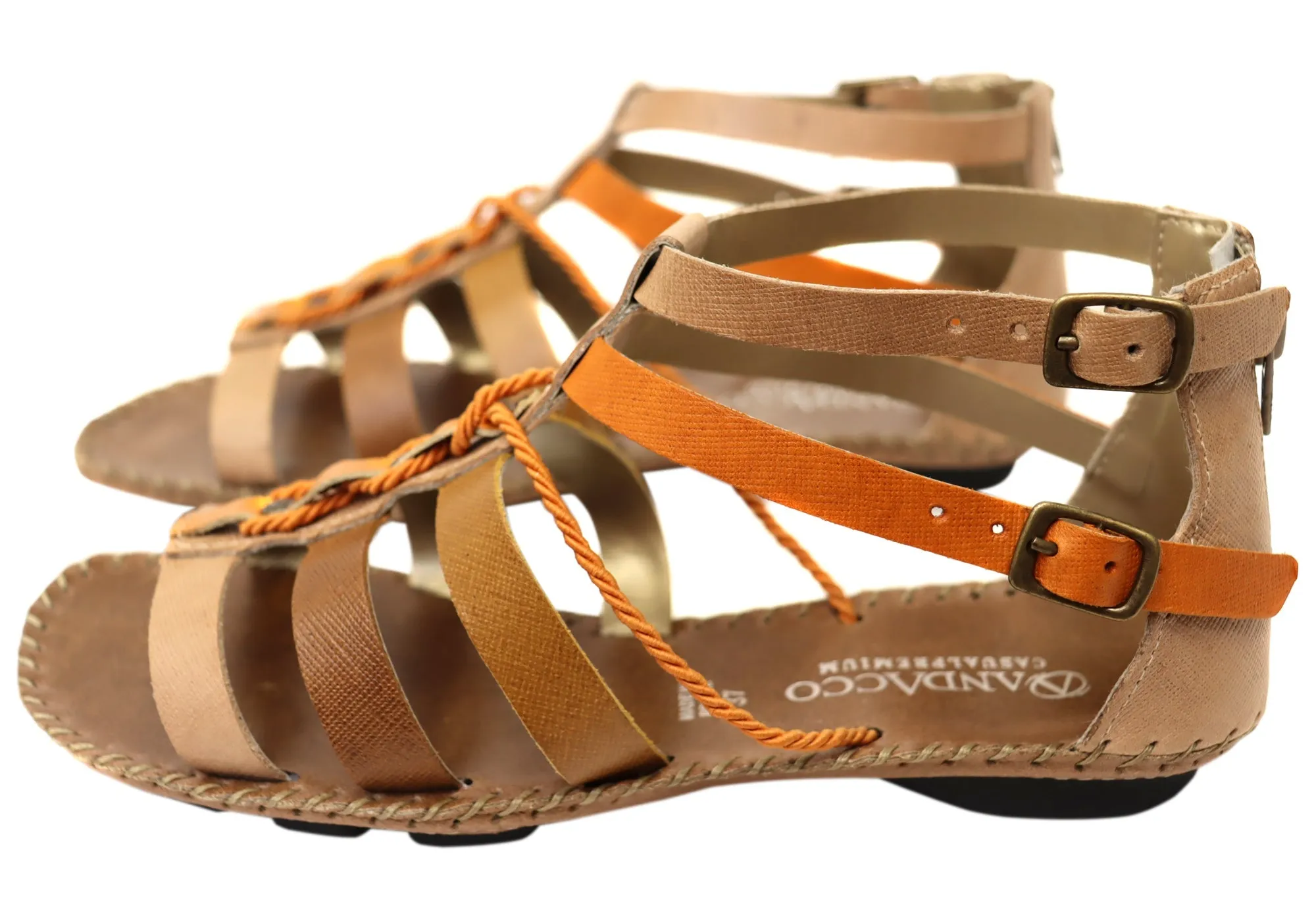 Andacco Romio Womens Comfortable Leather Sandals Made In Brazil