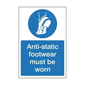 Anti-Static Footwear Must Be Worn Sign