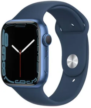 Apple Watch Series 7 (GPS) 45mm Blue Aluminum Case with Abyss Blue Sport Band (MKN83LL)