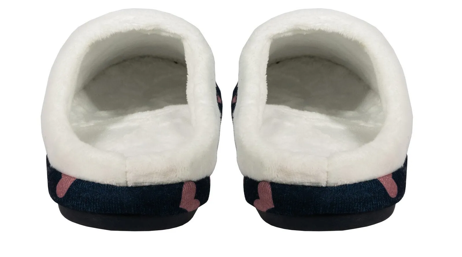 ARCHLINE Orthotic Slippers Slip On Moccasins - Navy with Hearts