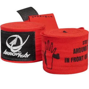 ArrowWay Instructional Hand Wraps for Boxing & MMA - Red