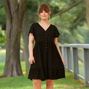 Baby Doll  Dress - Black