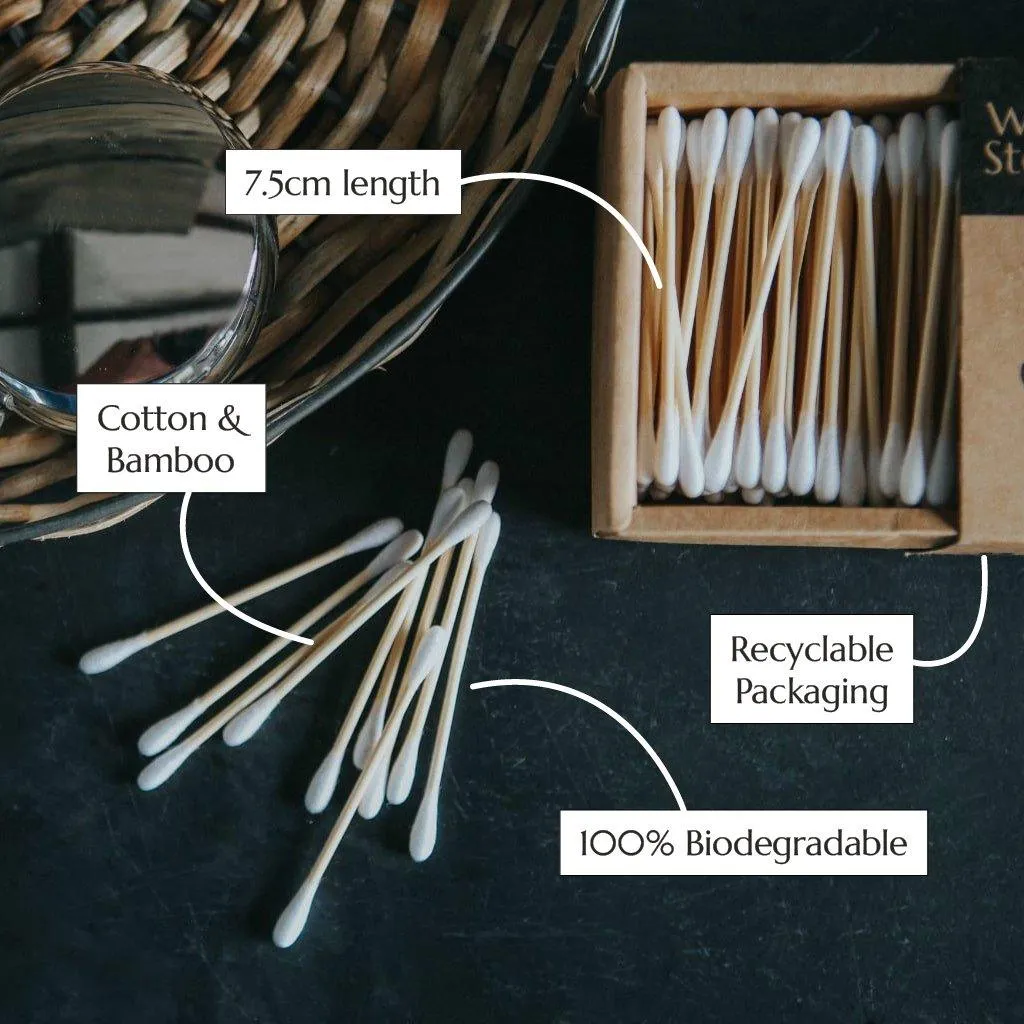 Bamboo Cotton Buds - Biodegradable & Vegan - 200 Pack