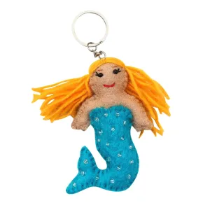 Blue Felt Mermaid Key Chain Global Groove (A)