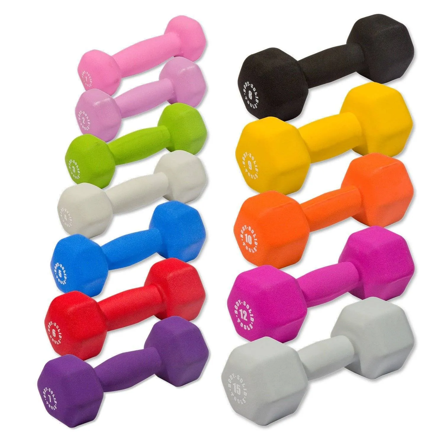 Body-Solid Tools Neoprene Dumbbell Set BSTND