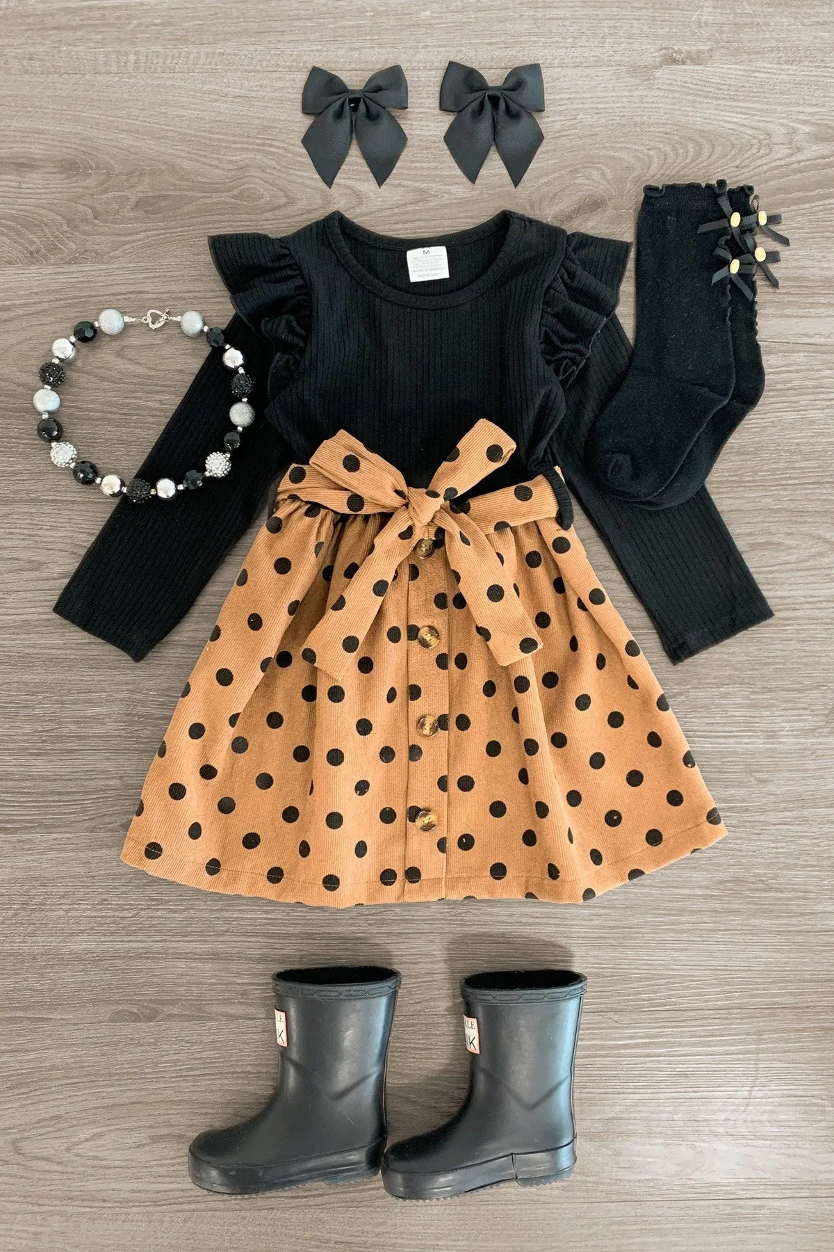 Brown & Black Polka Dot Dress