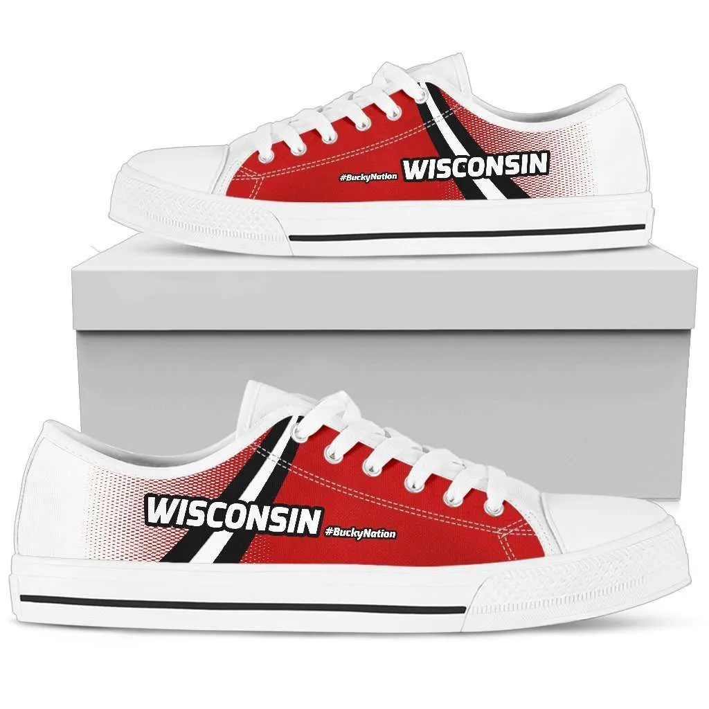 #BuckyNation Wisconsin Classic Canvas Tennis Shoes