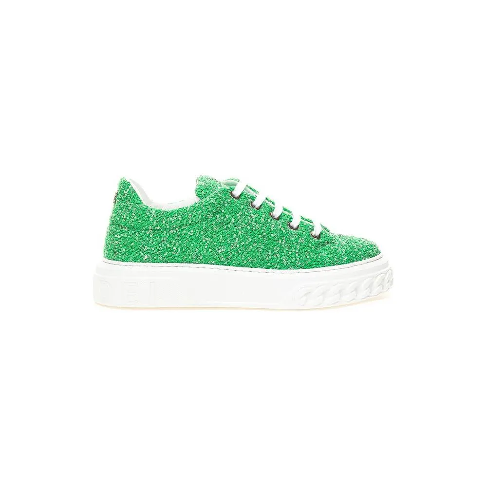 Casadei Emerald Elegance Leather Sneakers