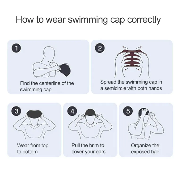 Comfortable Cloth Swimming Cap for Men and Women(Red Strip-12)