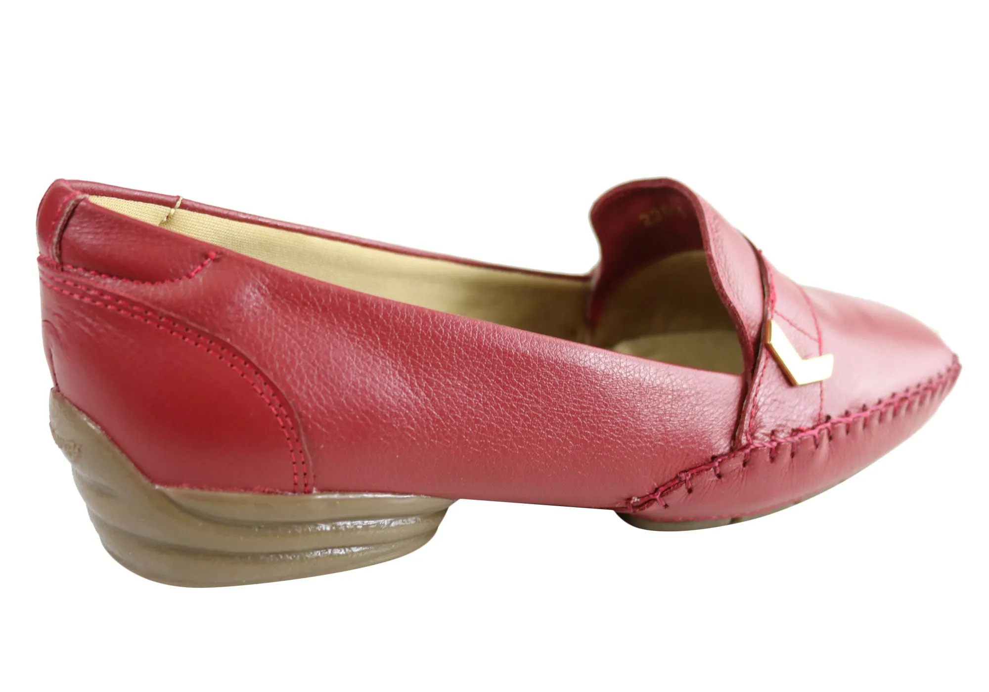 Comfortshoeco Nadya Womens Comfort Cushioned Leather Low Heel Shoes