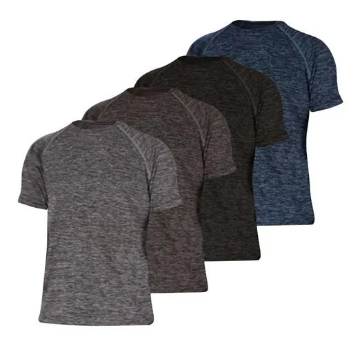 DARESAY Mens Dri Fit Tees Athletic Moisture Wicking Tops for Men- Comfortable Quick Dry Short-Sleeve Crew T-Shirts -Pack of 4