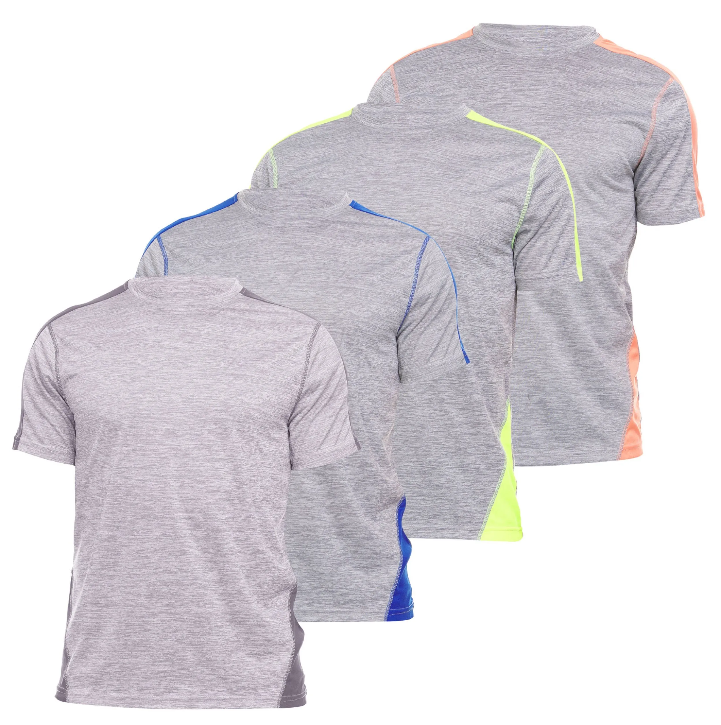 DARESAY Mens Dri Fit Tees Athletic Moisture Wicking Tops for Men- Comfortable Quick Dry Short-Sleeve Crew T-Shirts -Pack of 4