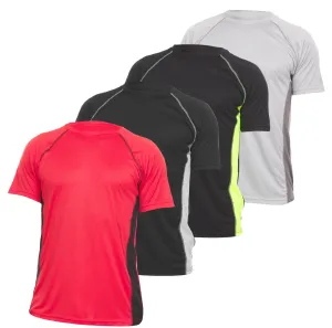 DARESAY Mens Dri Fit Tees Athletic Moisture Wicking Tops for Men- Comfortable Quick Dry Short-Sleeve Crew T-Shirts -Pack of 4