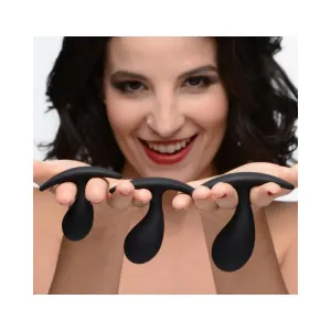 Dark Droplets 3 Piece Curved Silicone Anal Trainer Set