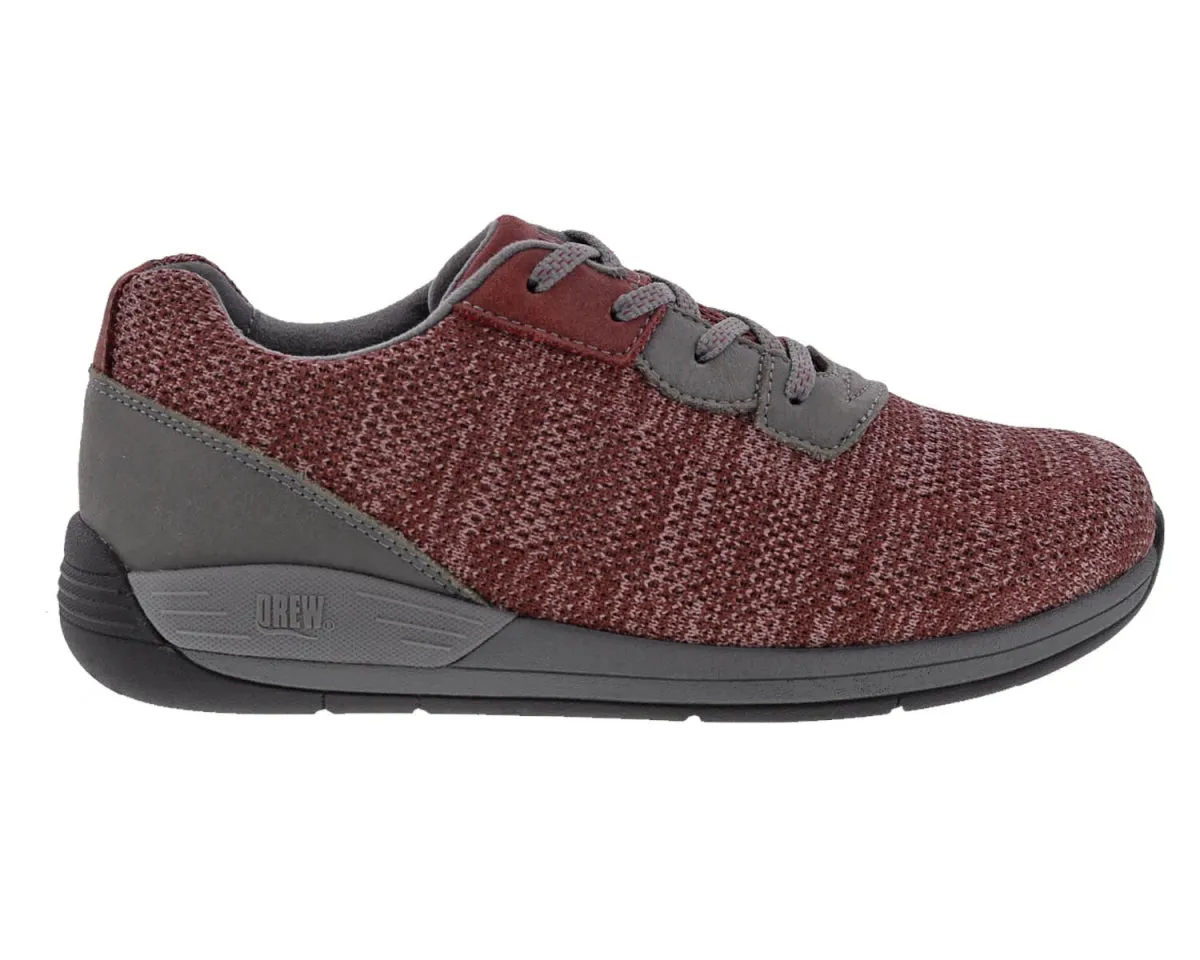 Drew Terrain Women Lace-up Walking Shoe In Wine Knit