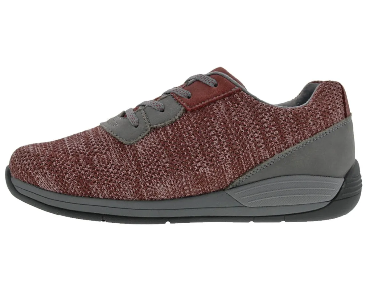 Drew Terrain Women Lace-up Walking Shoe In Wine Knit