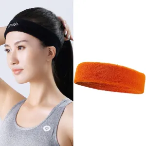 Enochle Sports Sweat-Absorbent Headband Combed Cotton Knitted Sweatband(Orange)