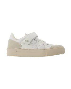 Essential Low-Top Sneakers in White/Multi Leather