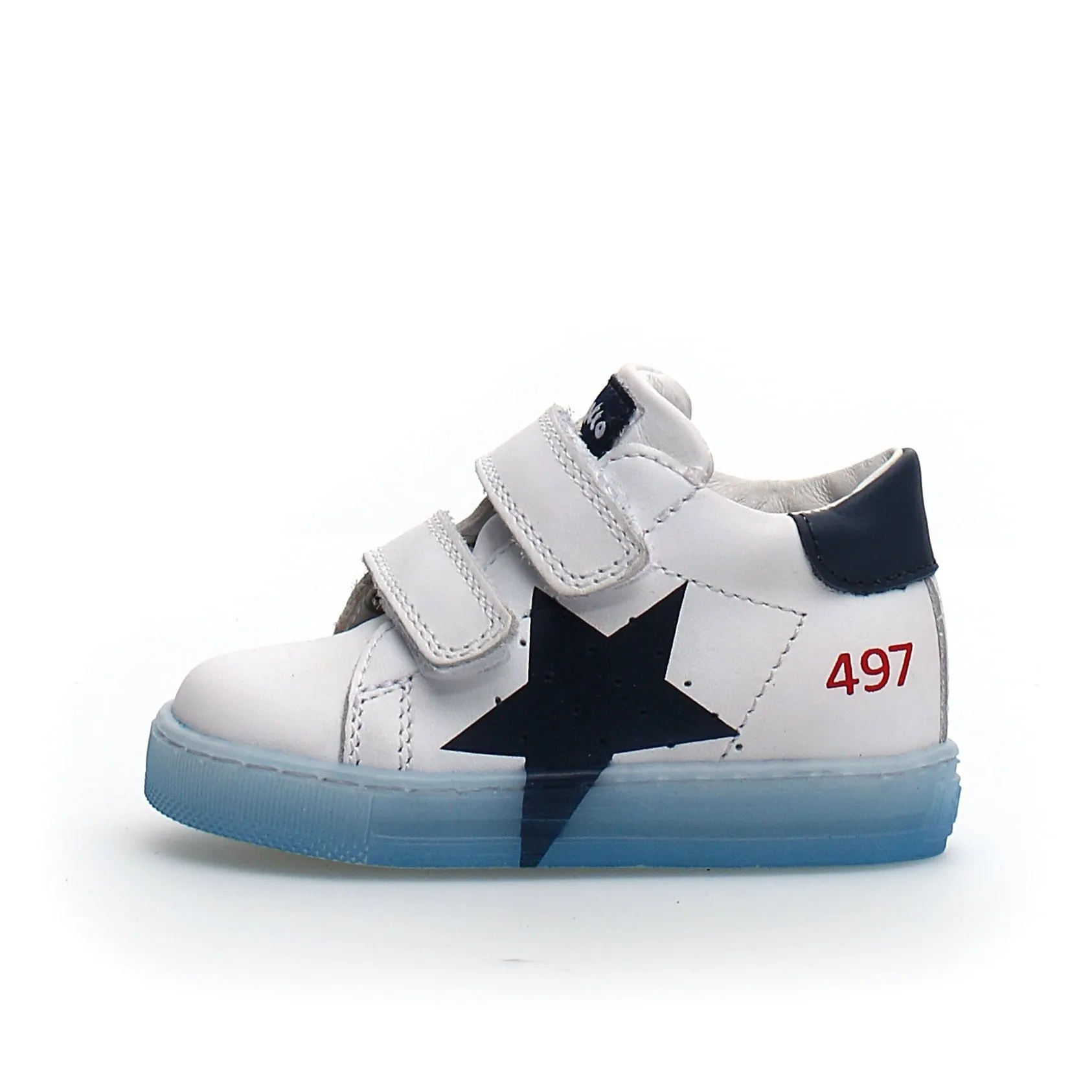 Falcotto Boy's and Girl's Salazar Vl Calf Sneaker Shoes - White/Navy