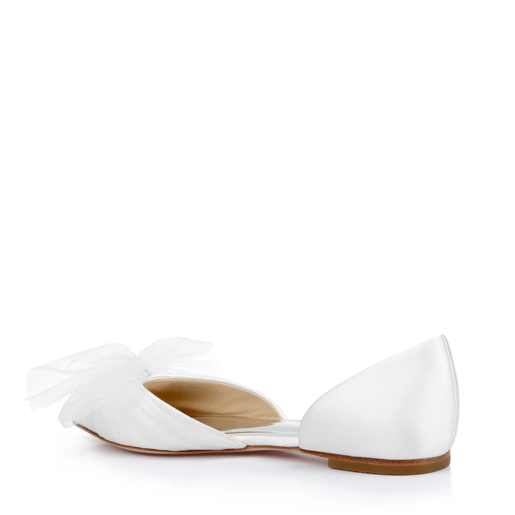 Fergie - Pointed Toe Flats With Tulle Bow - White