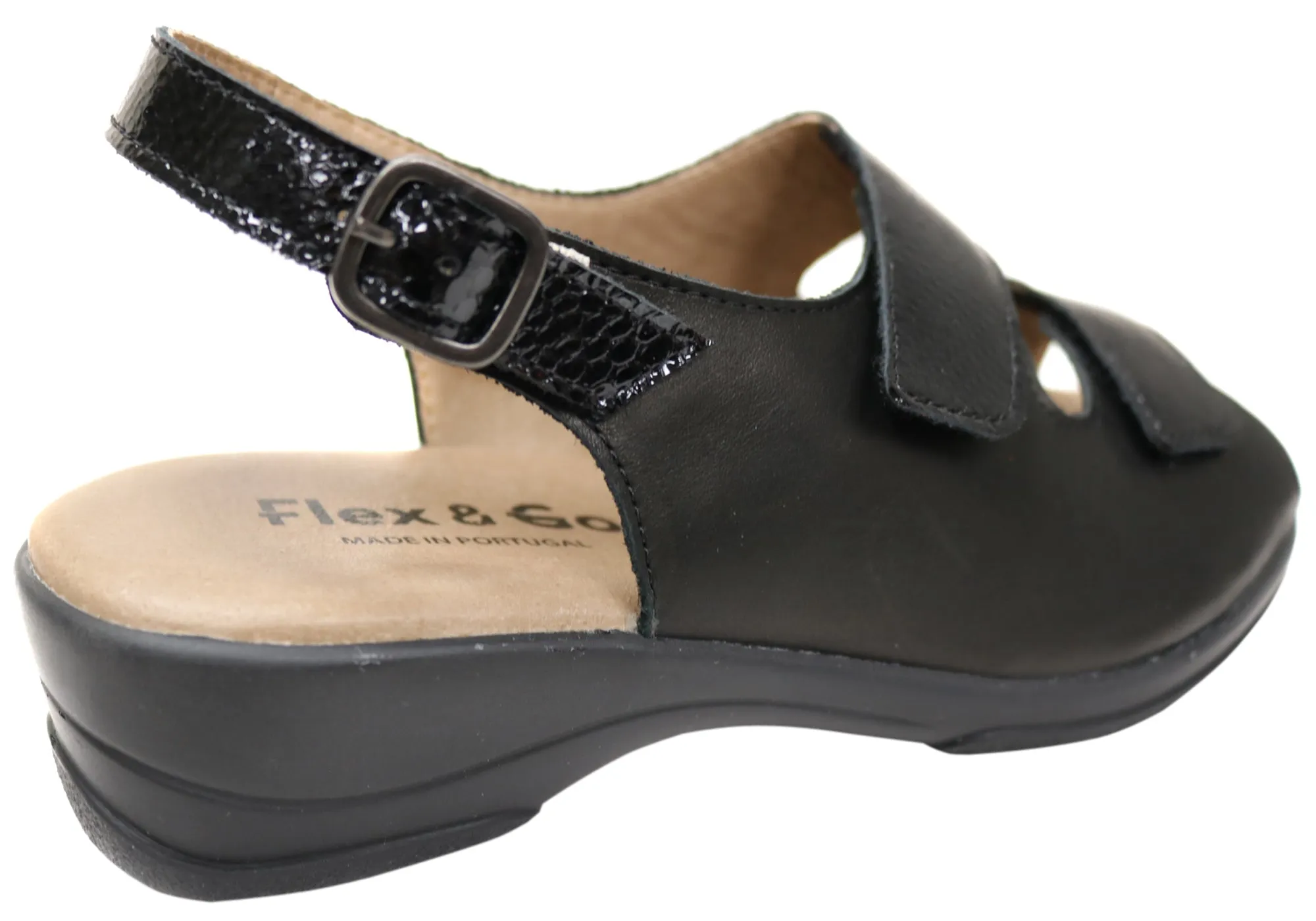 Flex & Go Mary Womens Comfortable Leather Sandals Made In Portugal