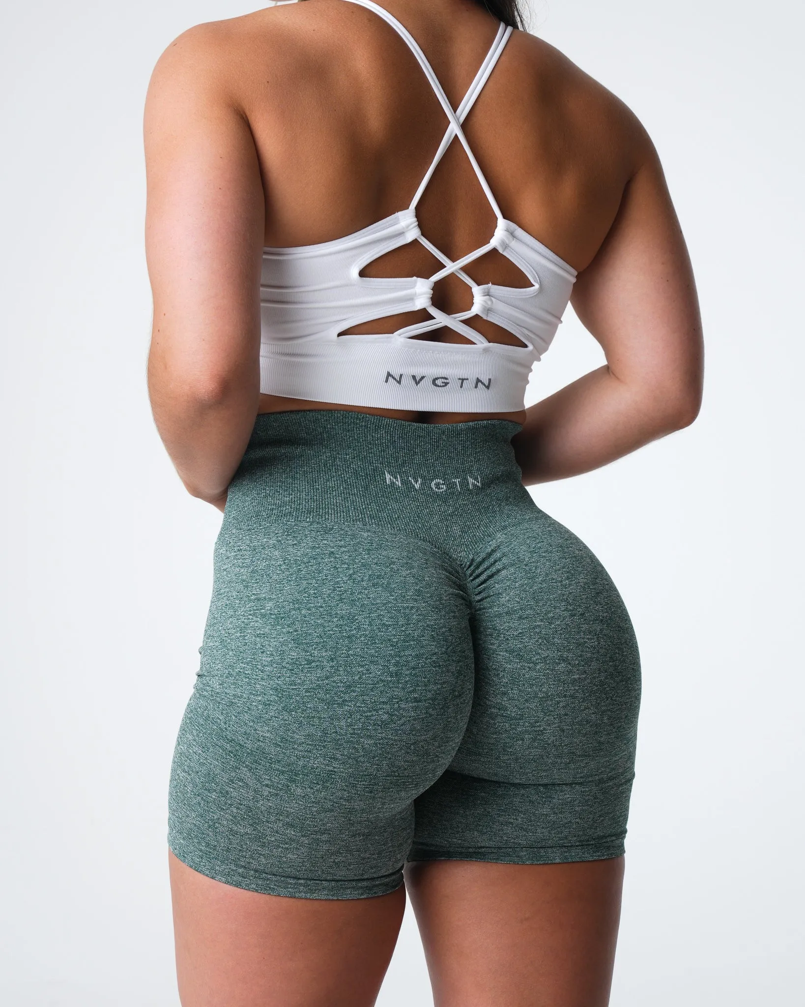 Forest Green Scrunch Seamless Shorts