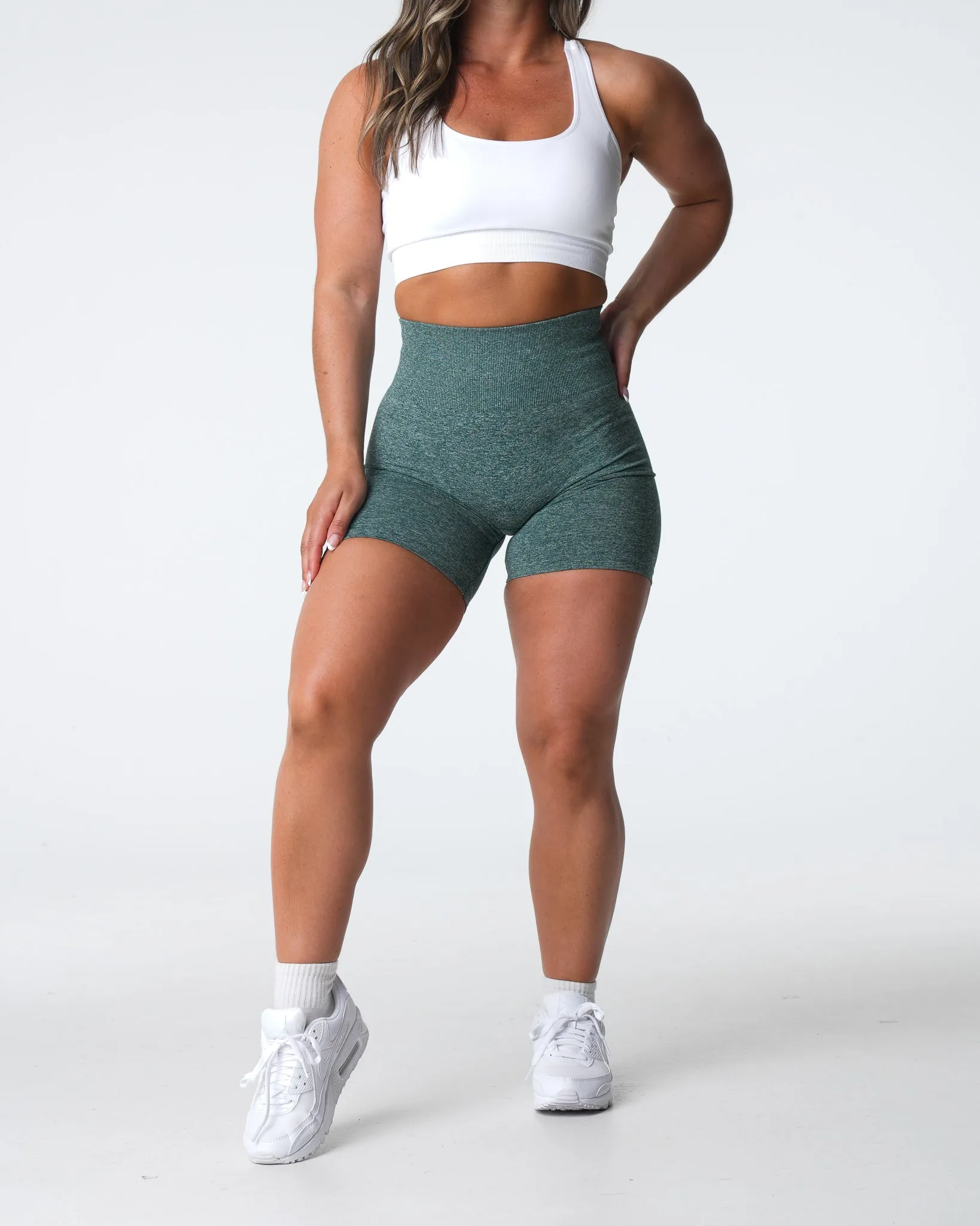 Forest Green Scrunch Seamless Shorts