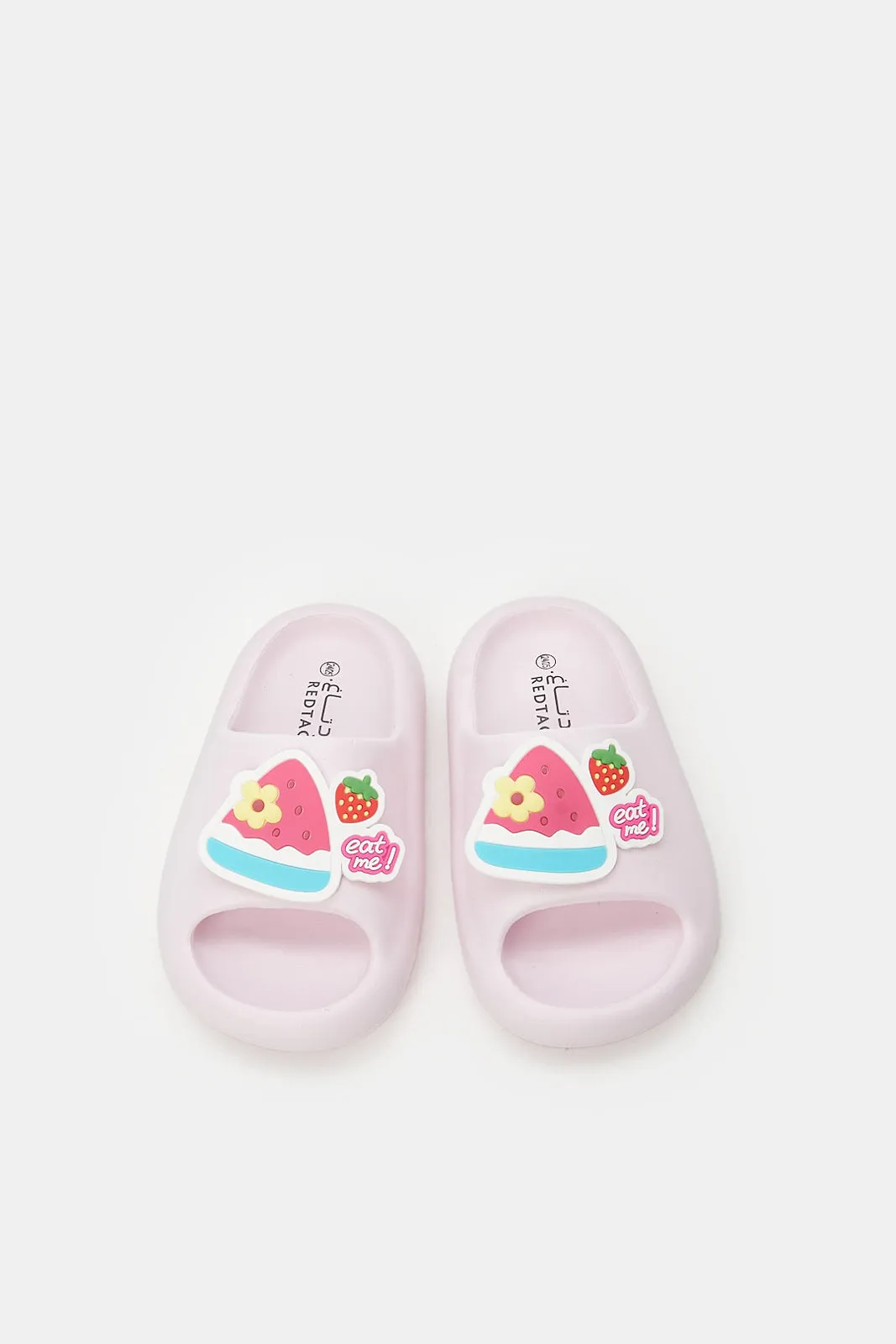 Girls Pink Embossed Patch Slide