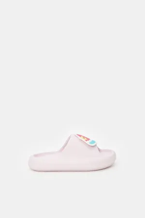 Girls Pink Embossed Patch Slide