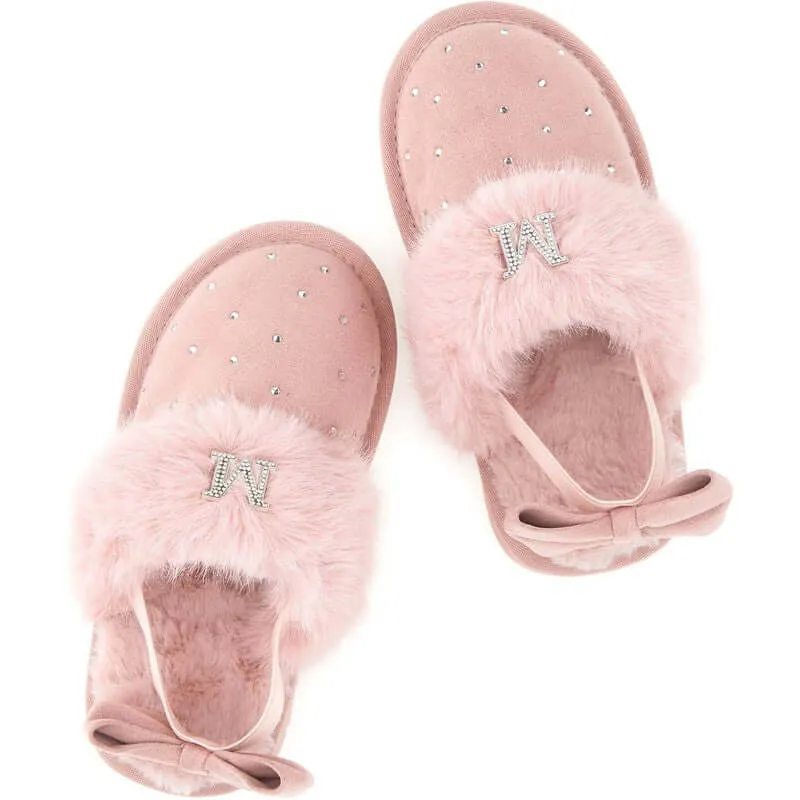 Girls Pink Fluffy Shoes