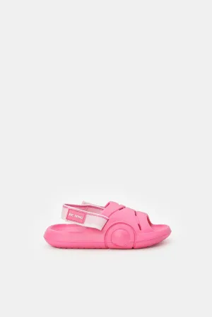 Girls Pink Strap Slide