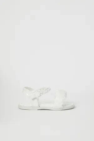 Girls White Pearl Detail Sandal