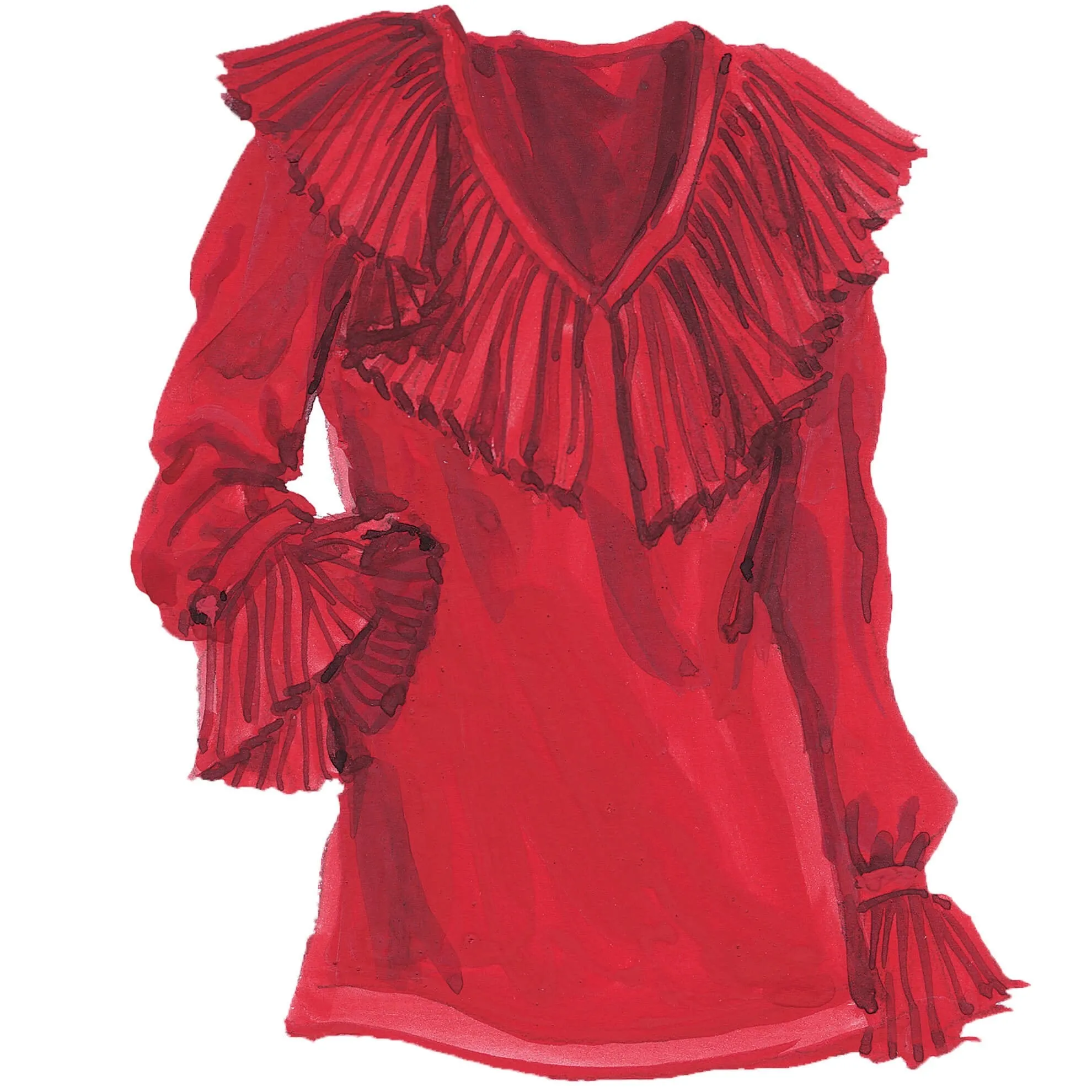 Glamorous V-ruffle Blouse