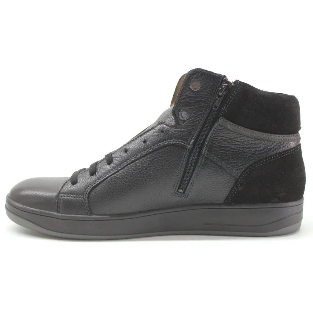 Heliot Full Grain Leather Men's Mid Top Trainers