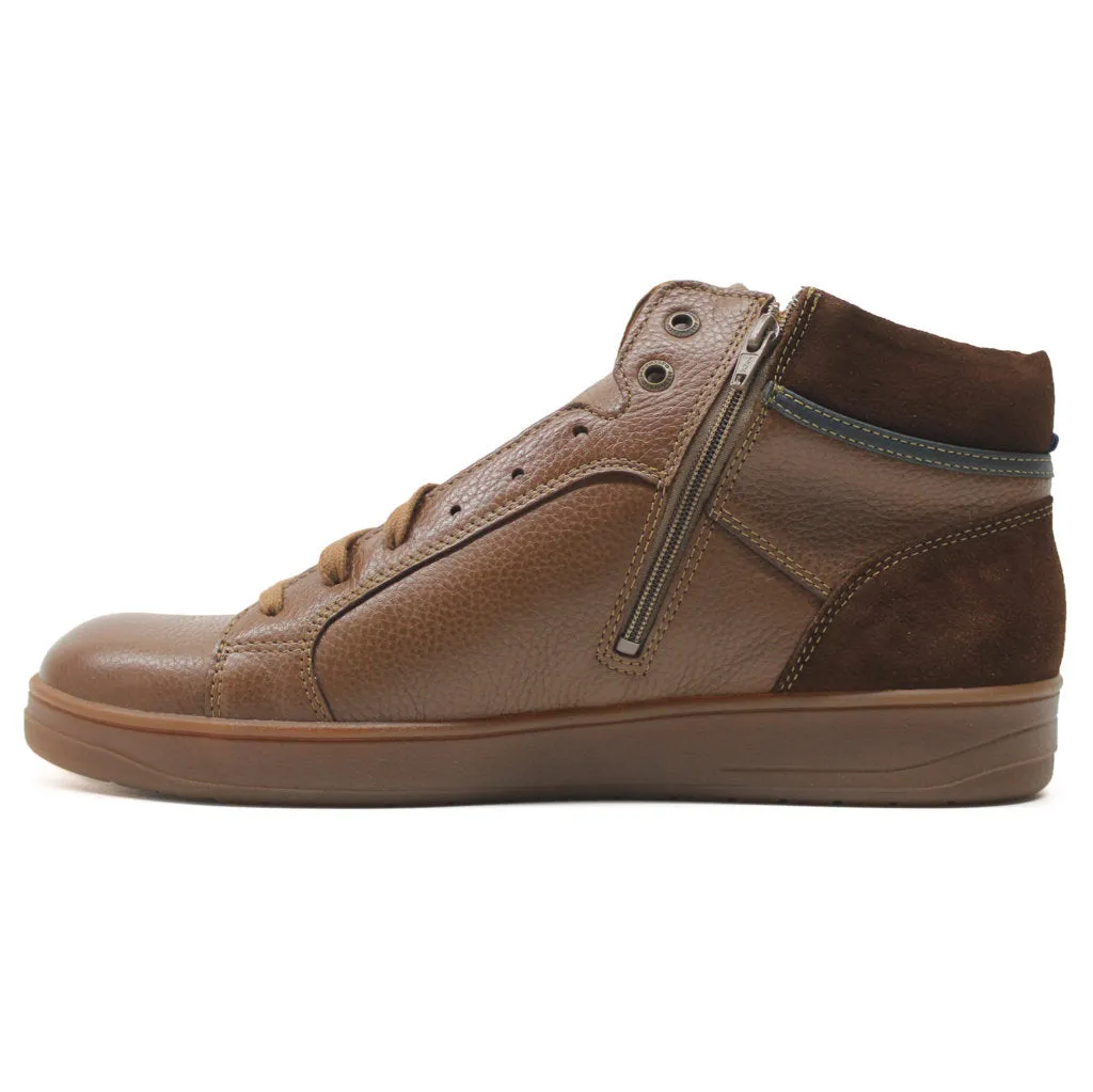 Heliot Full Grain Leather Men's Mid Top Trainers