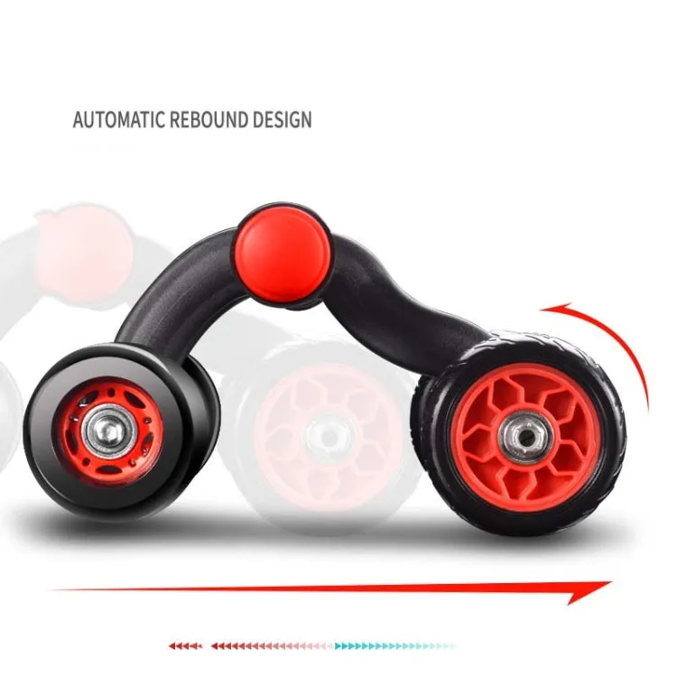 HT01 Automatic Rebound Four-Wheel Silent Abdominal Wheel Exercise Fitness Equipment, Specification:with Kneeling Pad   Brake Pads